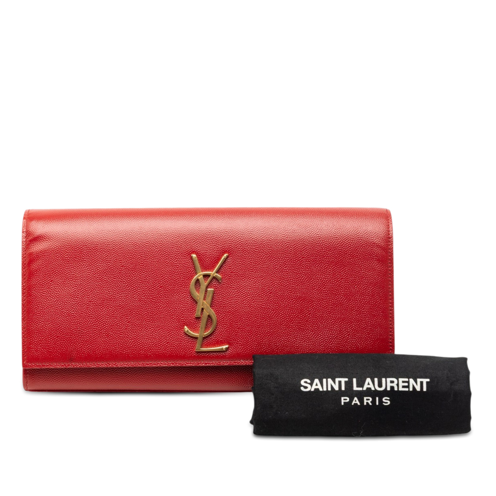 Pre-Loved Saint Laurent Grain de Poudre Monogram Cassandre Clutch - Picture 8 of 8